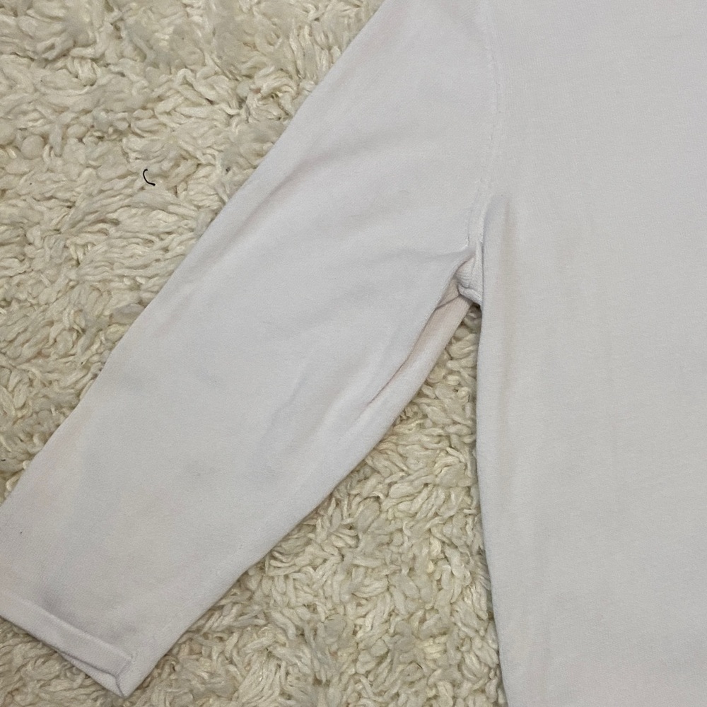 Alfred Dunner Womens size medium White sweater Blue Floral Embroidery beaded ¥ - Picture 8 of 15